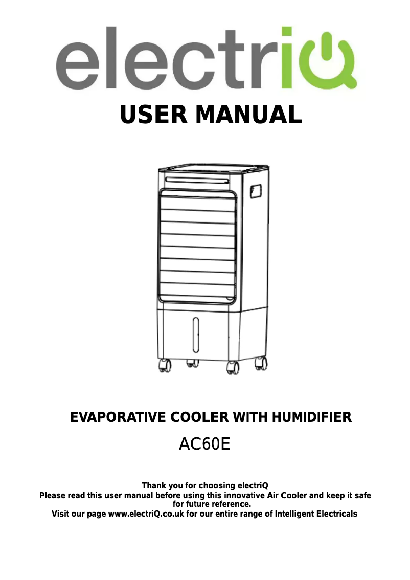 Page n°1 - Manuel utilisateur ElectriQ AC60EH
