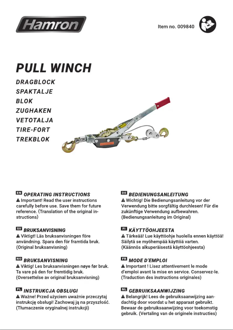 Página 1 del manual Manual de usuario Hamron 009840