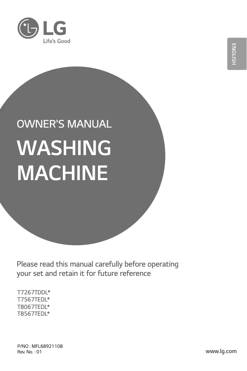 Página 1 del manual Manual de usuario LG T7567TEDLH