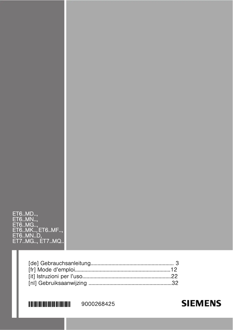 Page 1 de la notice Manuel utilisateur Siemens ET675MF11
