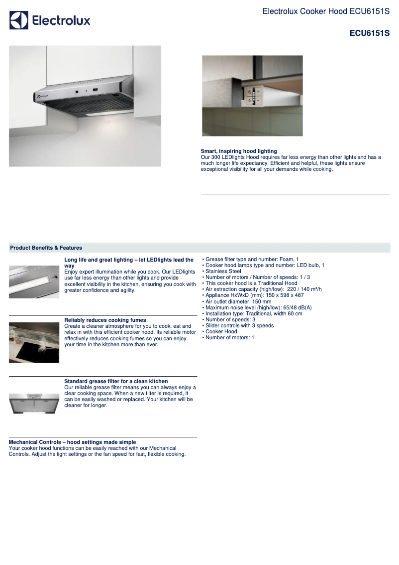 Page 1 de la notice Manuel utilisateur Electrolux ECU6151S