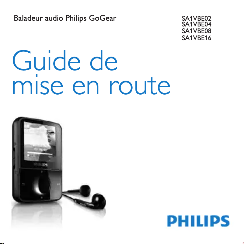 Página 1 del manual Guía de inicio rápido Philips GoGear SA1VBE04KS