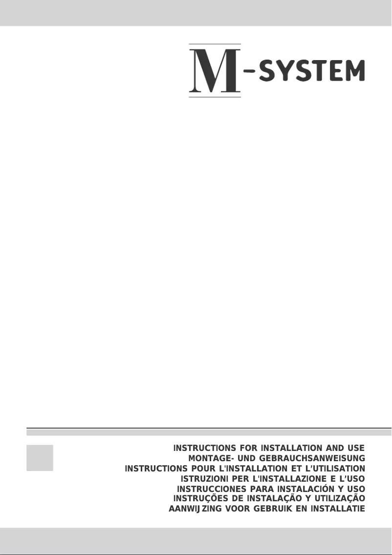 Page n°1 - Manuel utilisateur M-System MSU-70
