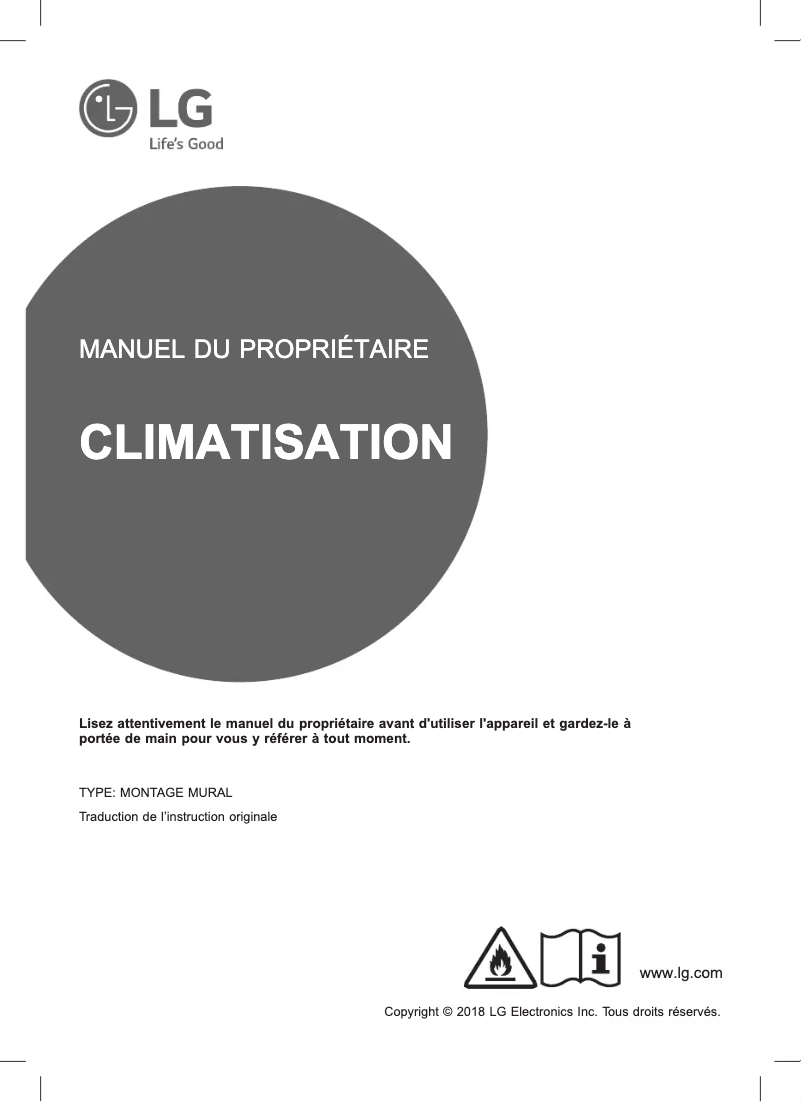 Page 1 de la notice Manuel utilisateur LG PC09SQ.NSJ