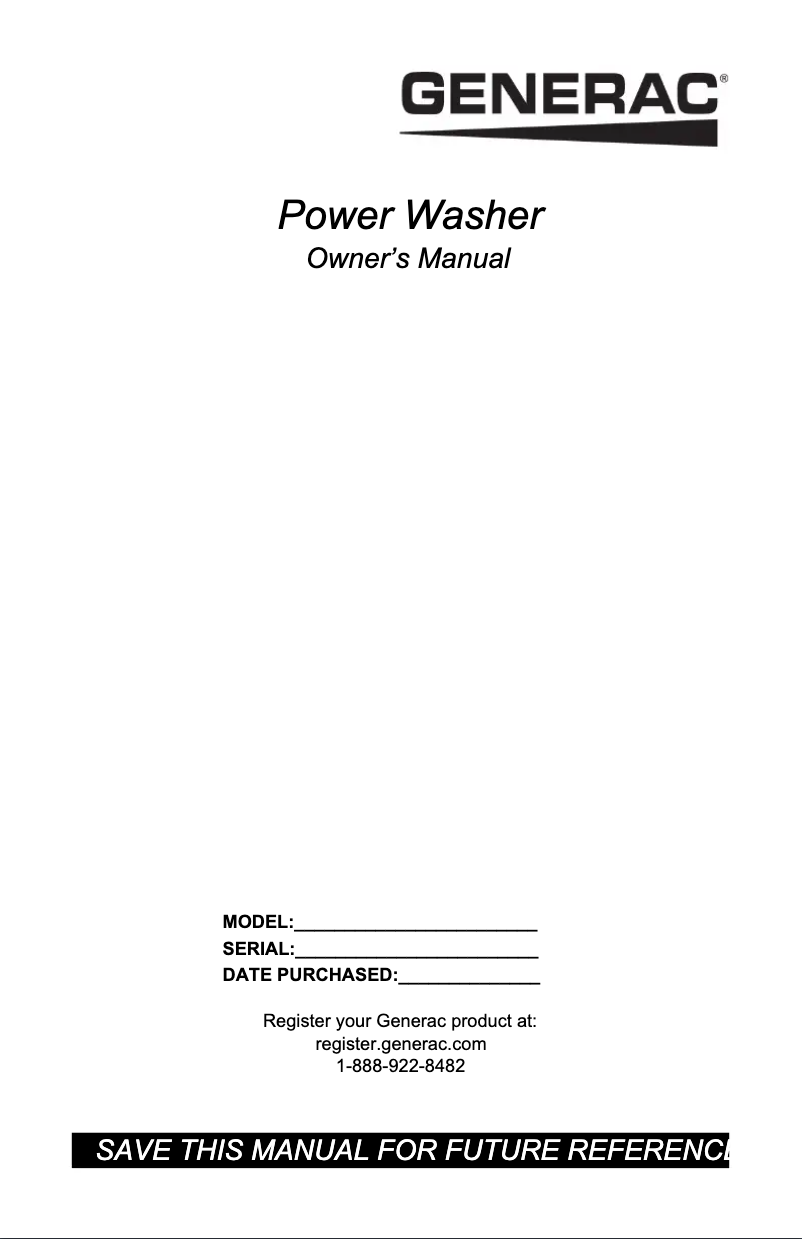 Page 1 de la notice Manuel utilisateur Generac G0079000