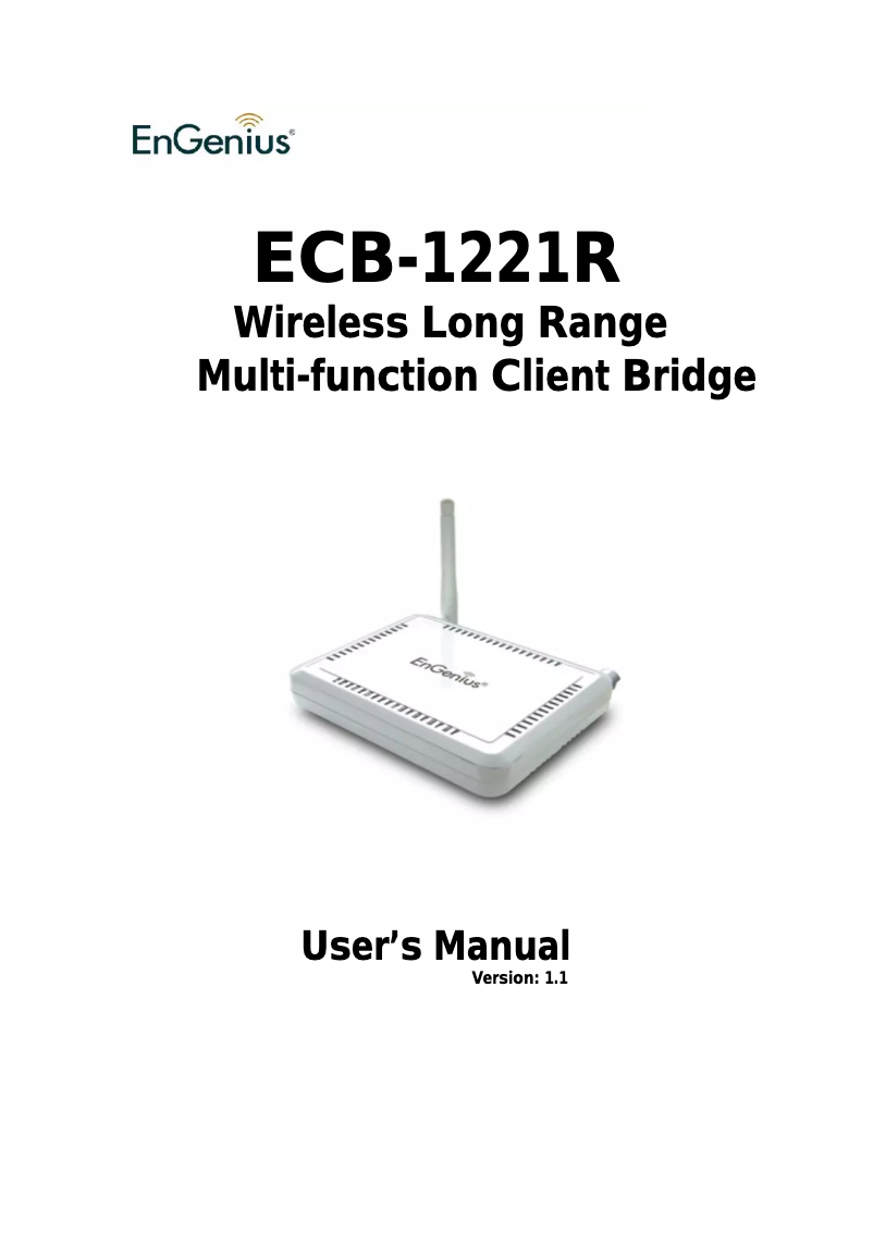 Page 1 de la notice Manuel utilisateur EnGenius ECB-1221R