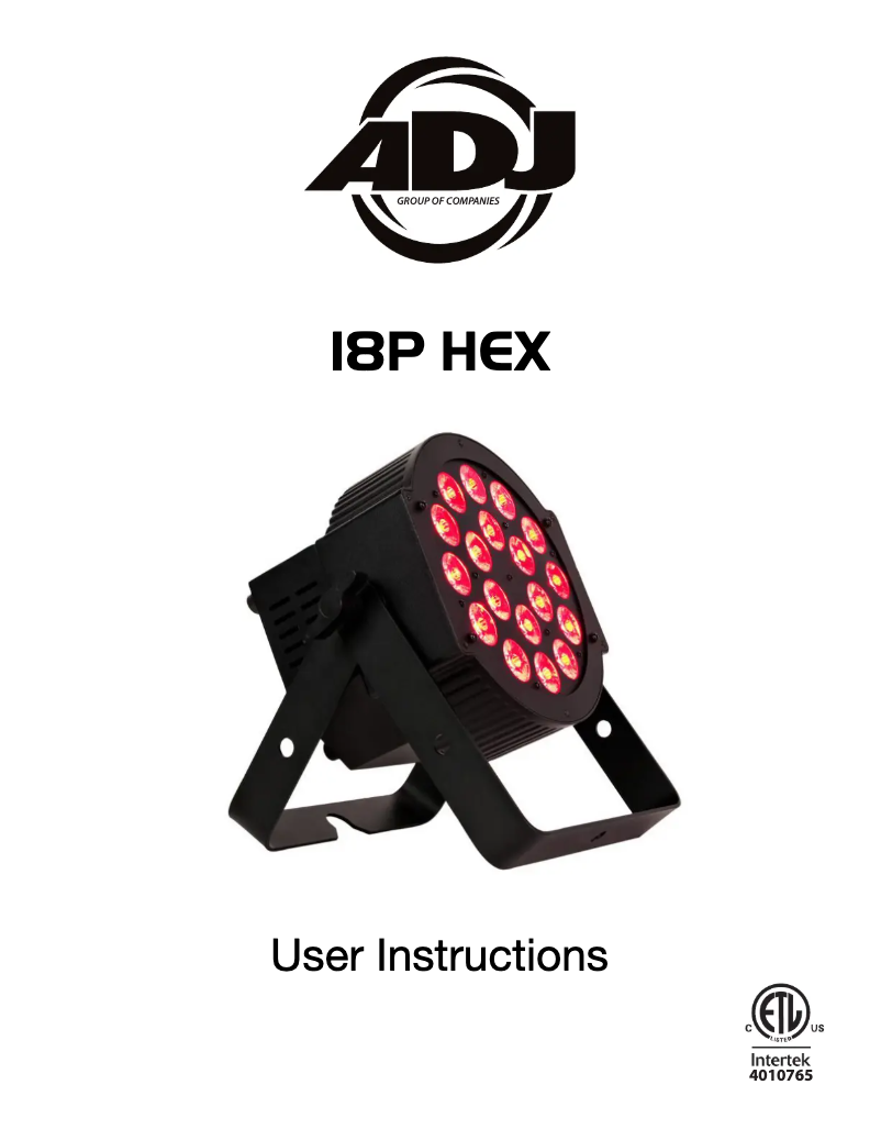 Página 1 del manual Manual de usuario American DJ 18P HEX