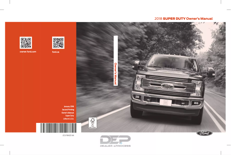 Image de la première page du manuel de l'appareil F-450 Super Duty (2018)
