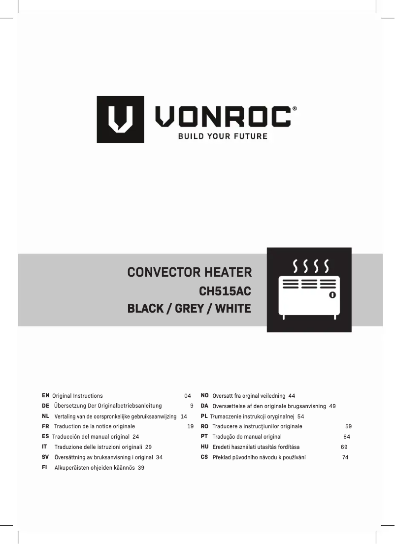 Page n°1 - Manuel utilisateur Vonroc CH515AC