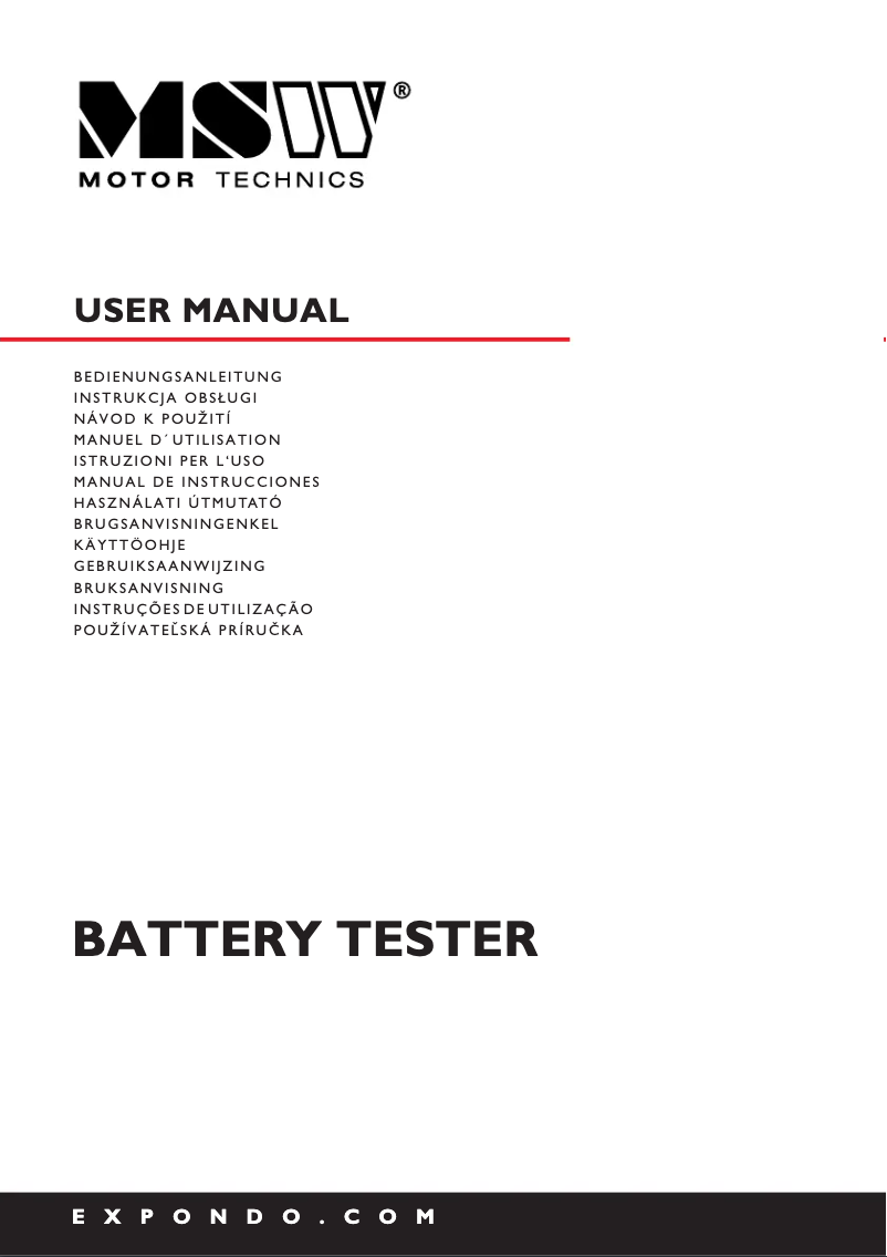 Page 1 de la notice Manuel utilisateur MSW MSW-BLT-2
