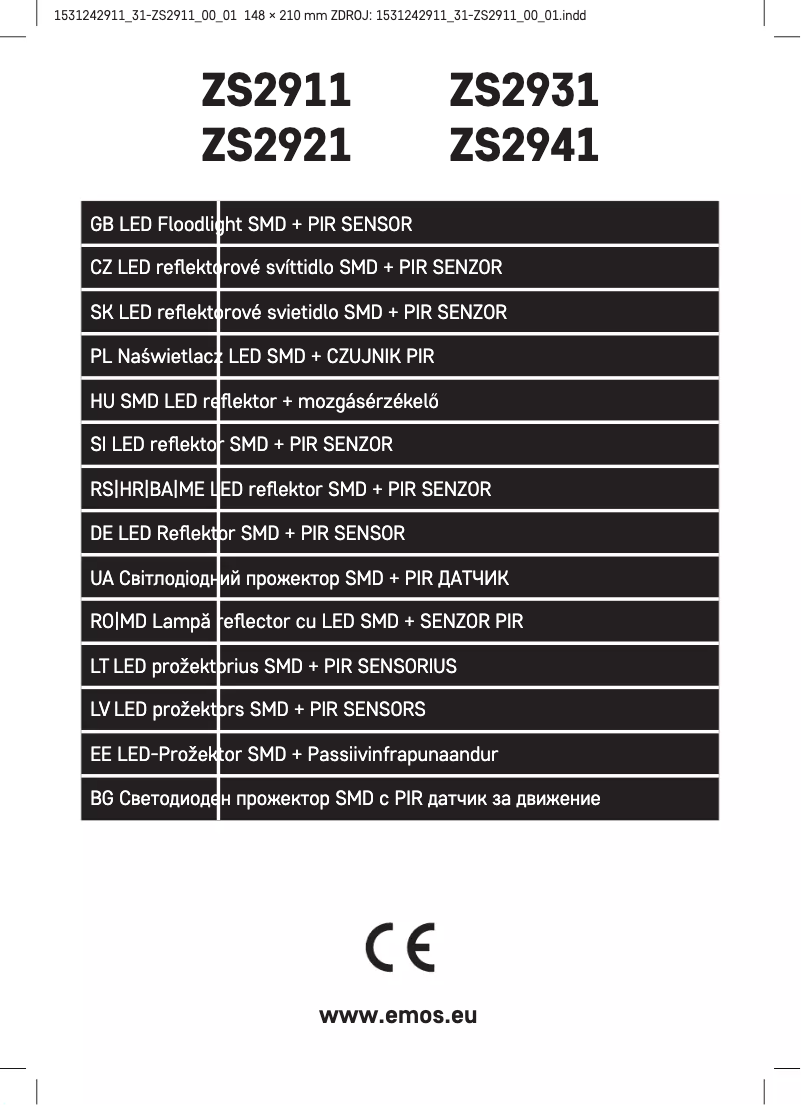 Image de la première page du manuel de l'appareil ZS2911
