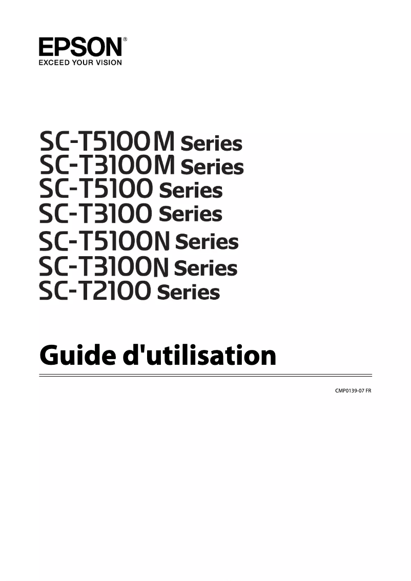 Page 1 de la notice Manuel utilisateur Epson SureColor SC-T3100