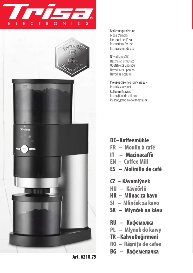 Page n°1 - Manuel utilisateur Trisa 6218.75
