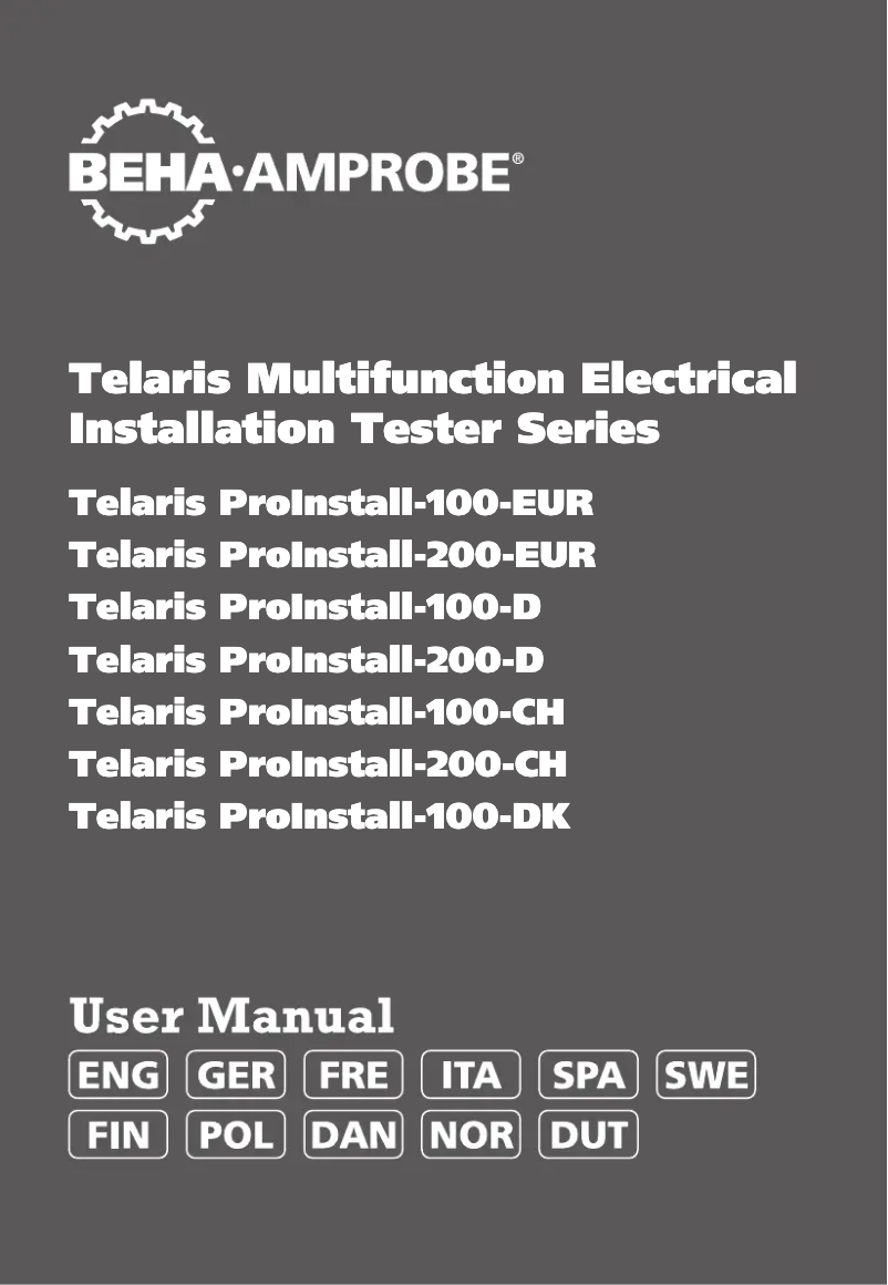 Image de la première page du manuel de l'appareil ProInstall-100-DK