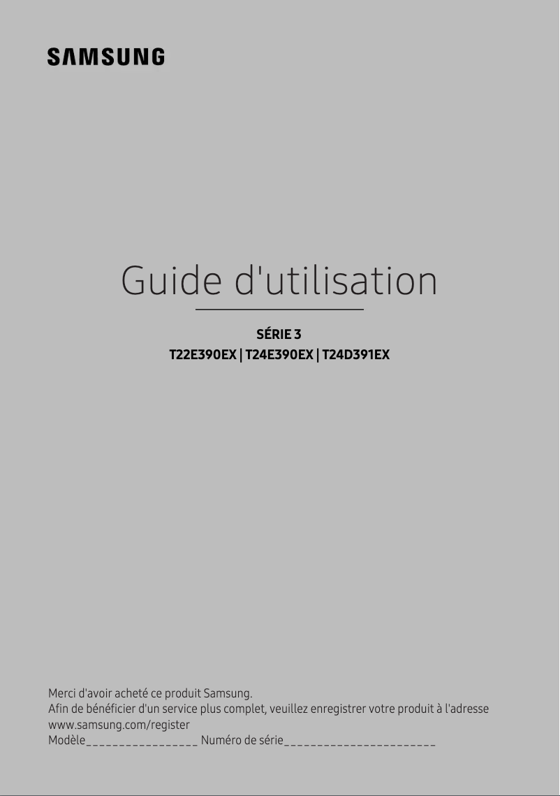 Image de la première page du manuel de l'appareil T24E390EX