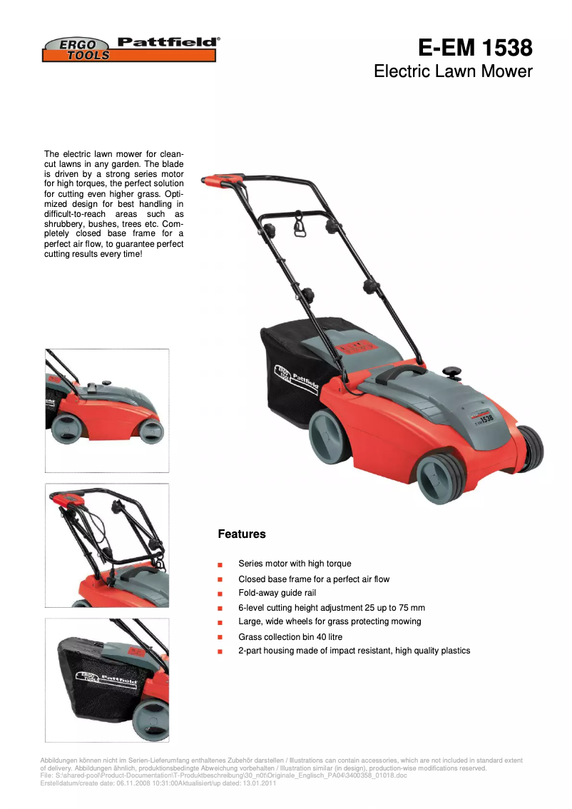 Image de la première page du manuel de l'appareil E-EM 1538