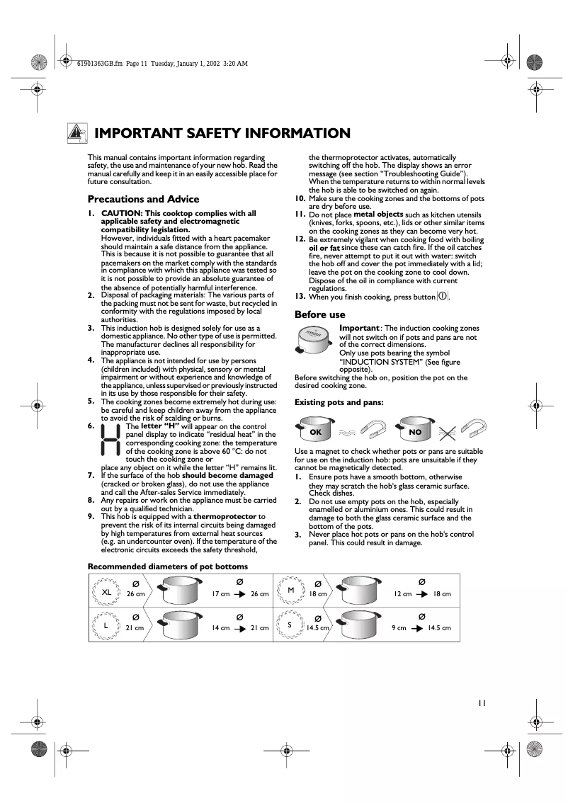 Page 1 de la notice Manuel utilisateur Ikea NUTID HIN4T