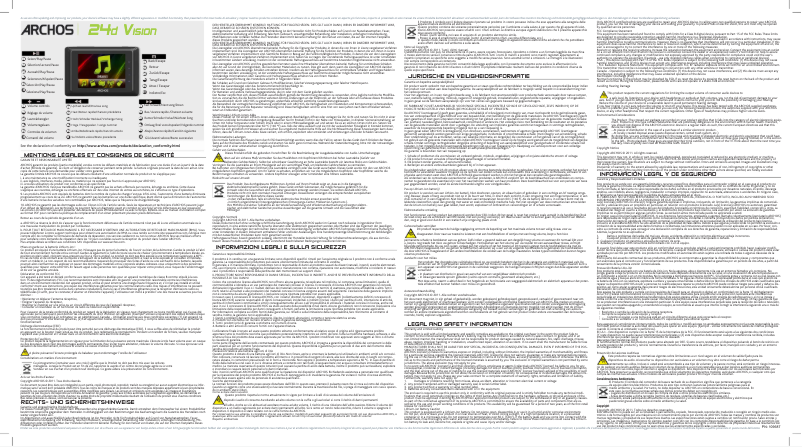 Page 1 de la notice Manuel utilisateur Archos 24d Vision