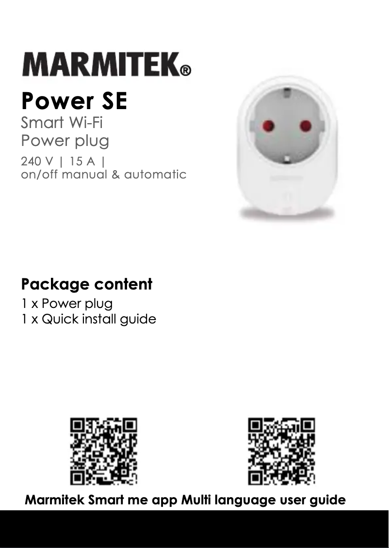 Page n°1 - Manuel utilisateur Marmitek Power SE