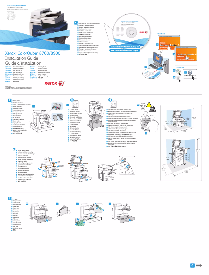 Page n°1 - Guide d'installation Xerox ColorQube 8700