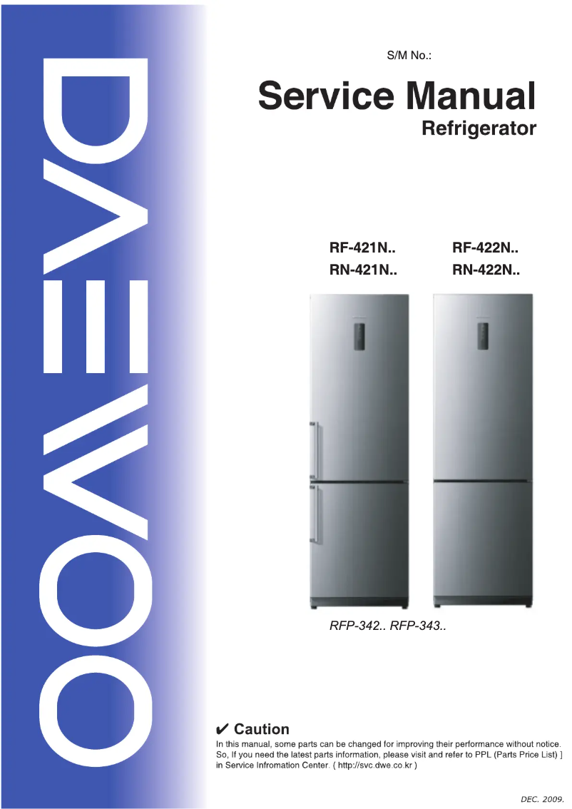 Page 1 of the manual User Manual Daewoo RN-421NPT