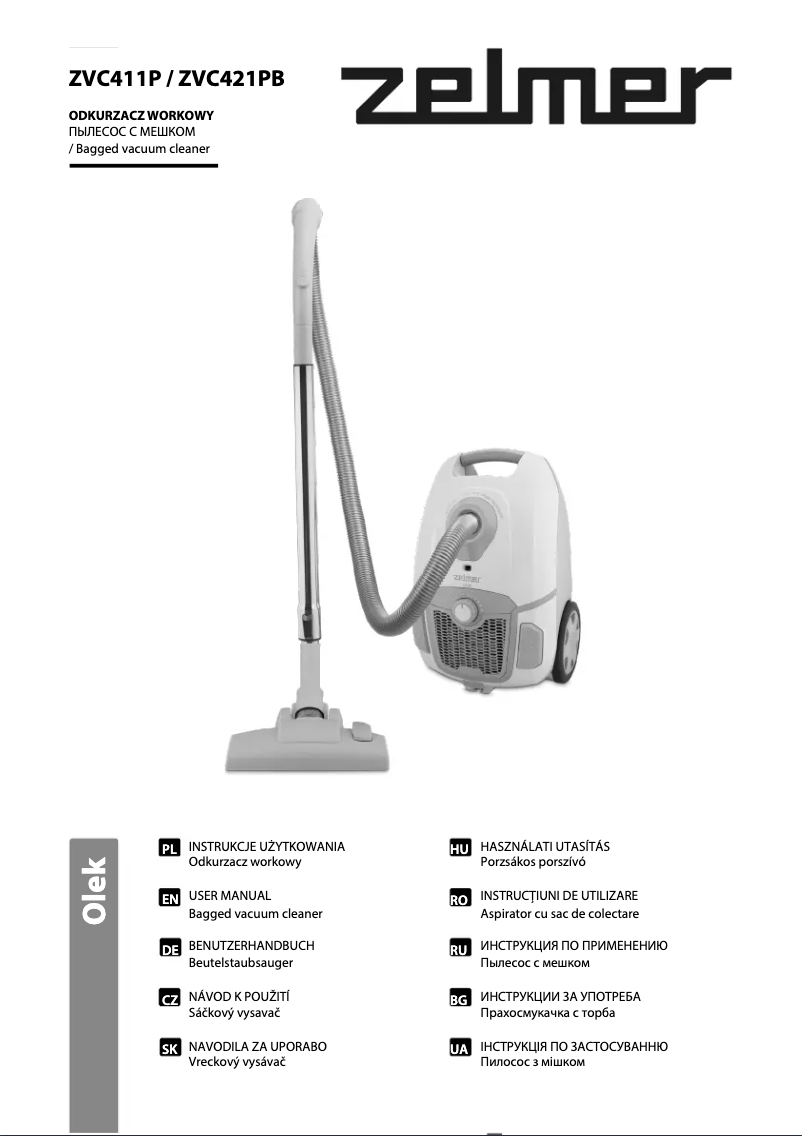 Image de la première page du manuel de l'appareil Olek ZVC421PB