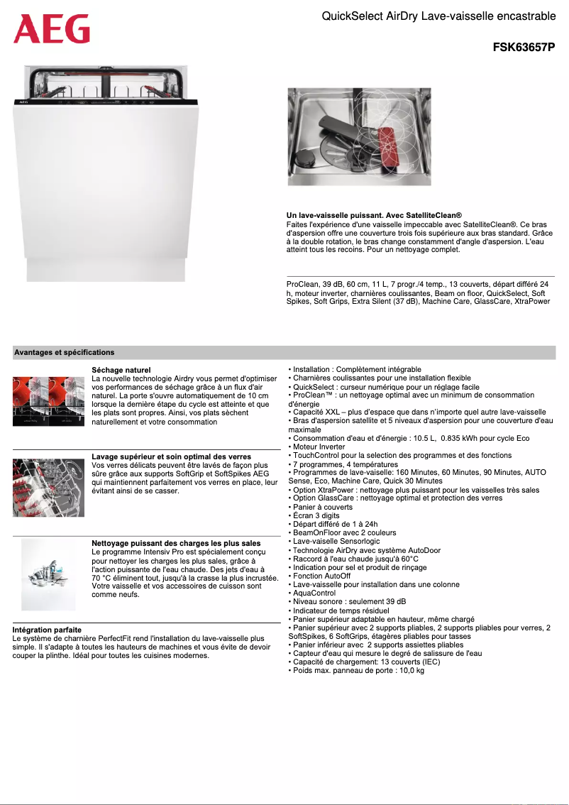 Image de la première page du manuel de l'appareil FSK63657P