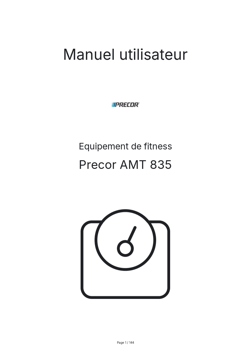Image de la première page du manuel de l'appareil AMT 835