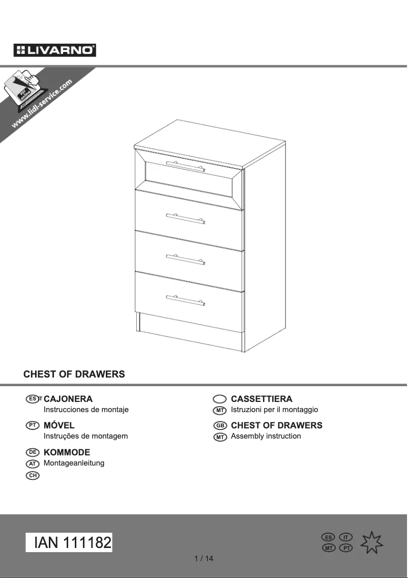 Page 1 de la notice Manuel utilisateur Livarno Lux IAN 111182