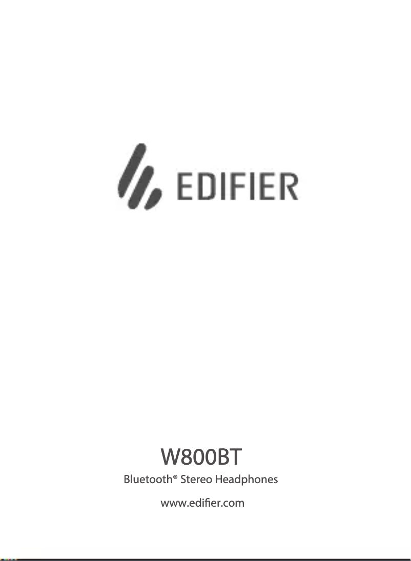 Page n°1 - Manuel utilisateur Edifier W800BT