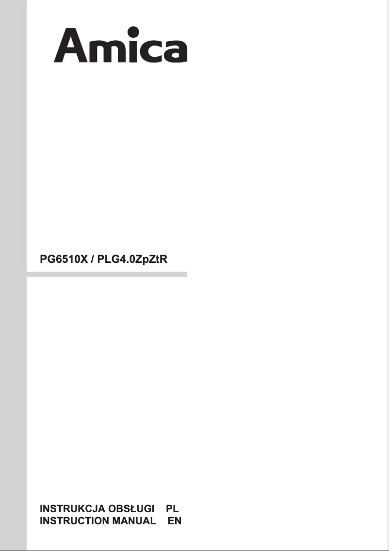 Page 1 de la notice Manuel utilisateur Amica PG6510X