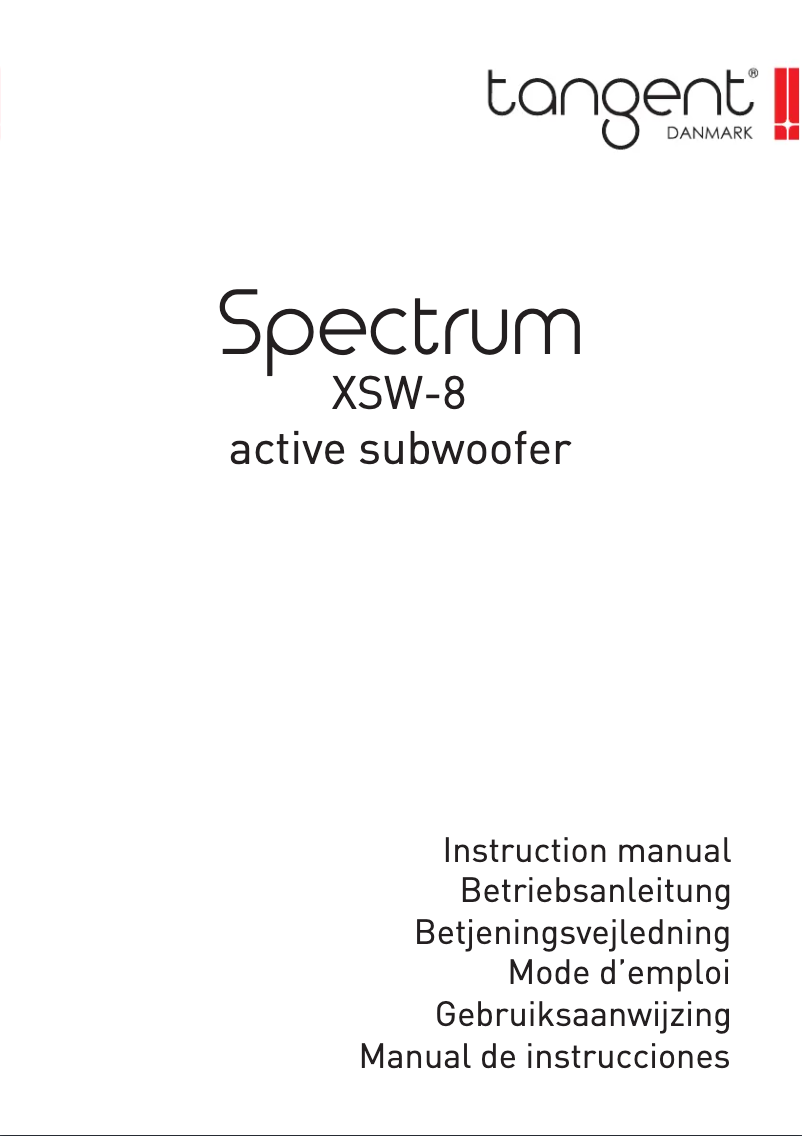 Image de la première page du manuel de l'appareil Spectrum XSW-8