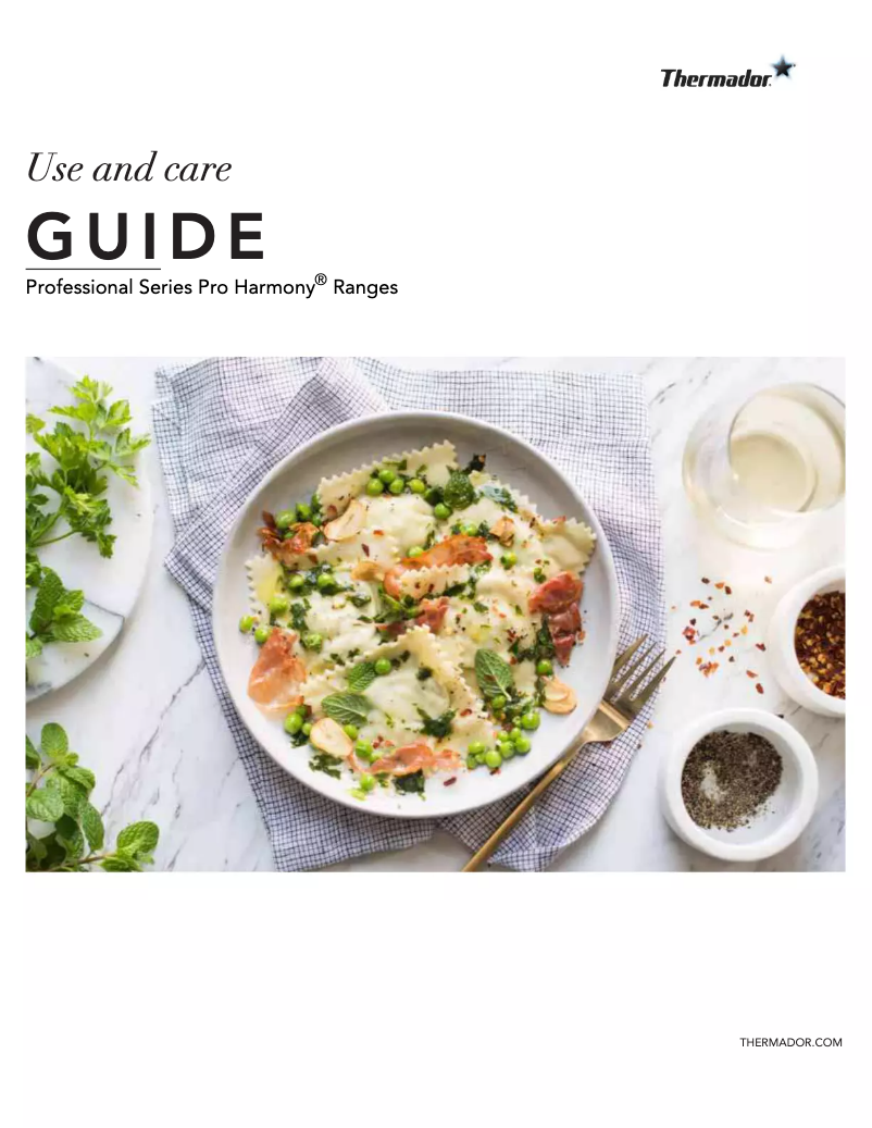 Page 1 de la notice Manuel d'utilisation et d'entretien Thermador Pro Harmony PRG305WH