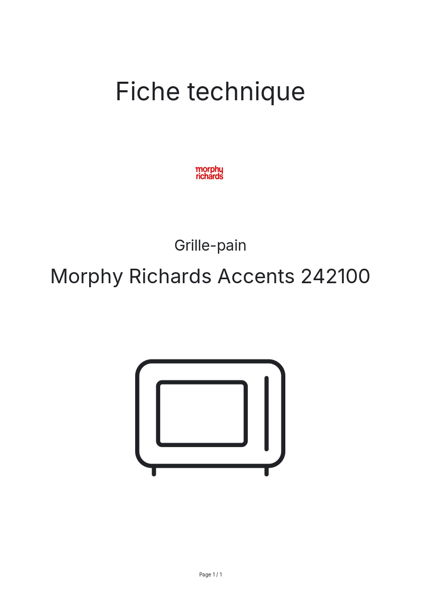 Image de la première page du manuel de l'appareil Accents 242100