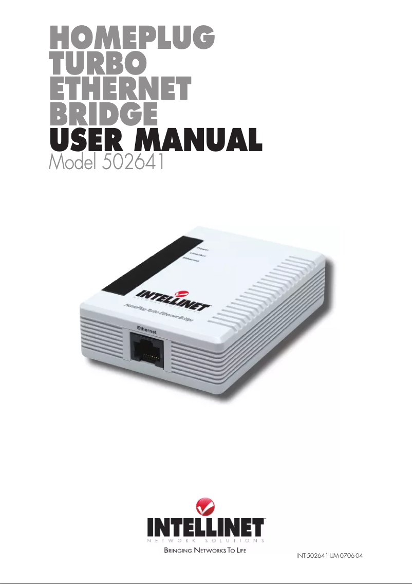 Page n°1 - Manuel utilisateur Intellinet PowerLine Turbo