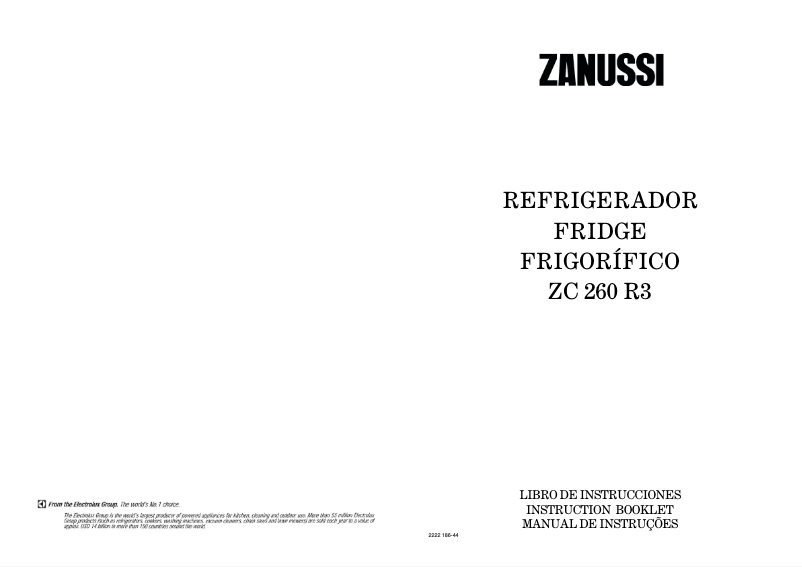 Page n°1 - Manuel utilisateur Zanussi ZC260R3