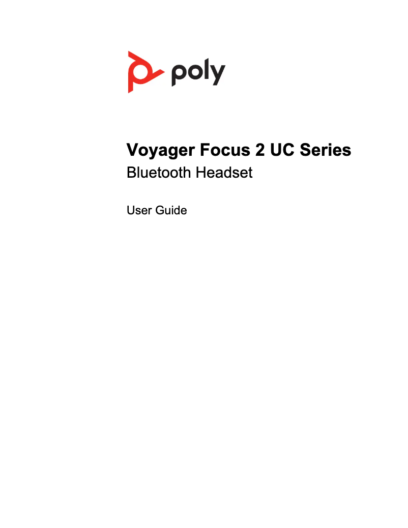 Page 1 de la notice Manuel utilisateur Plantronics Voyager Focus 2 UC