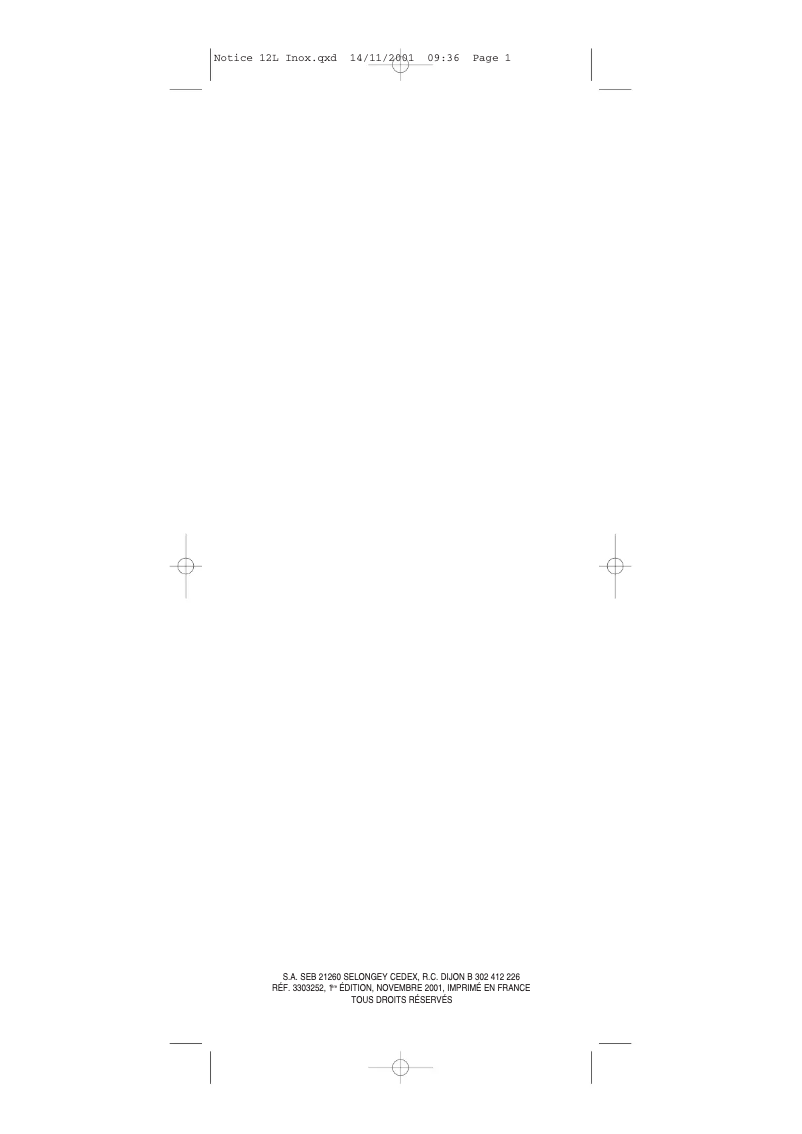 Page 1 de la notice Manuel utilisateur Tefal 5203