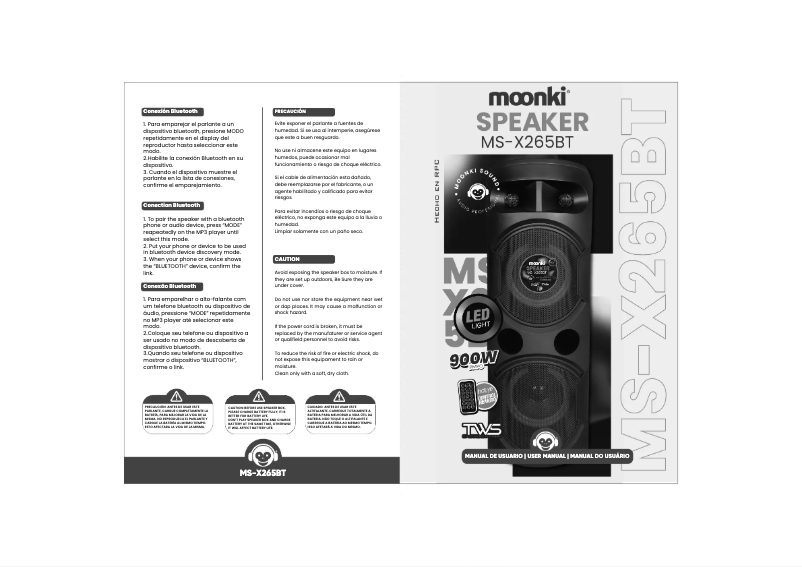 Page n°1 - Manuel utilisateur Moonki MS-X265BT