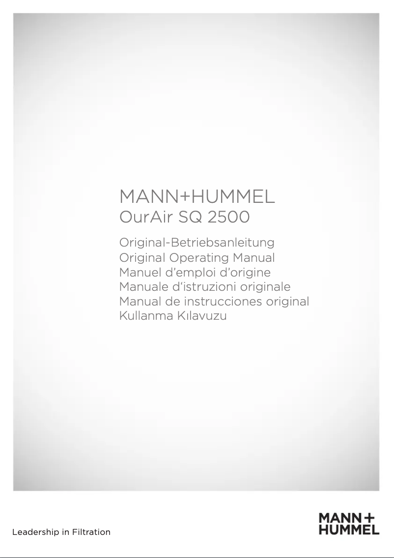 Image de la première page du manuel de l'appareil OurAir SQ 2500