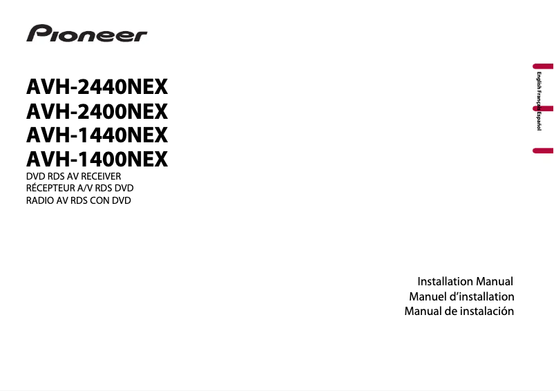 Page 1 de la notice Guide d'installation Pioneer AVH-1400NEX