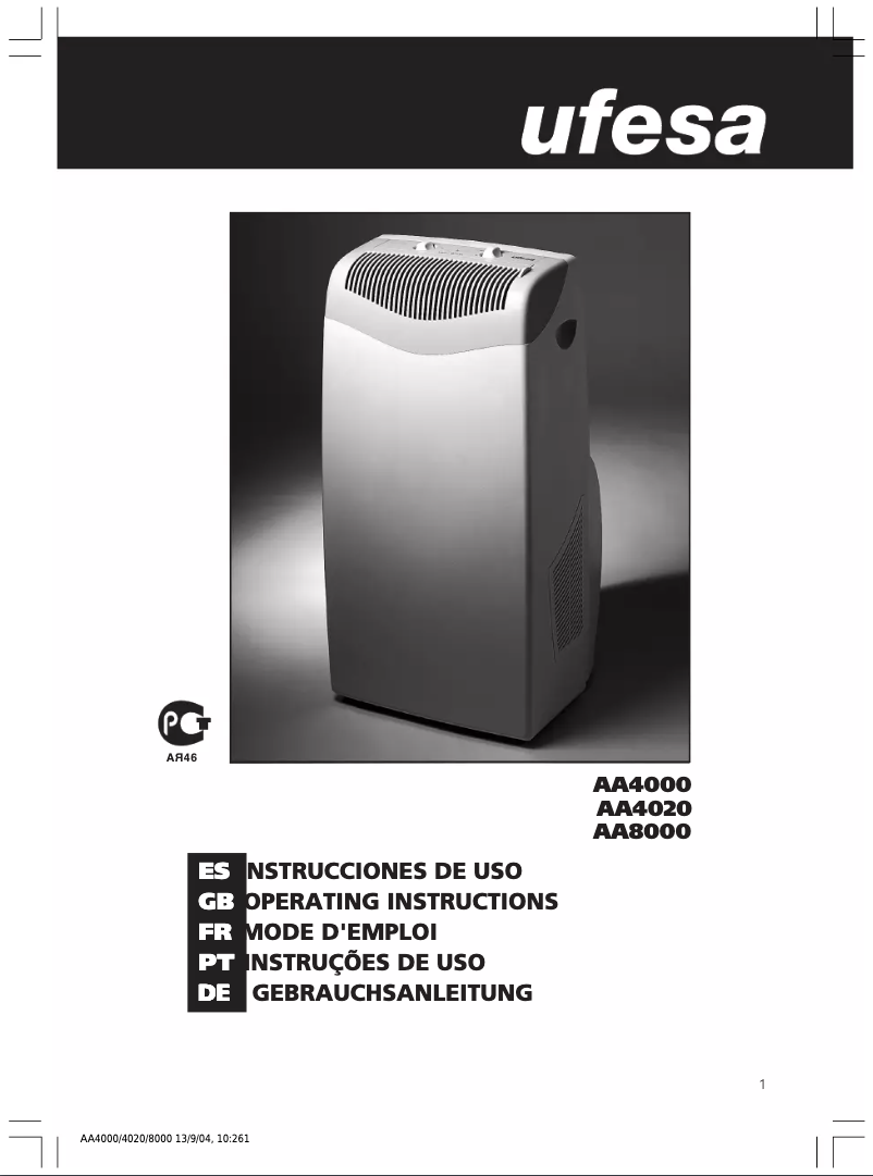 Image de la première page du manuel de l'appareil AA4020