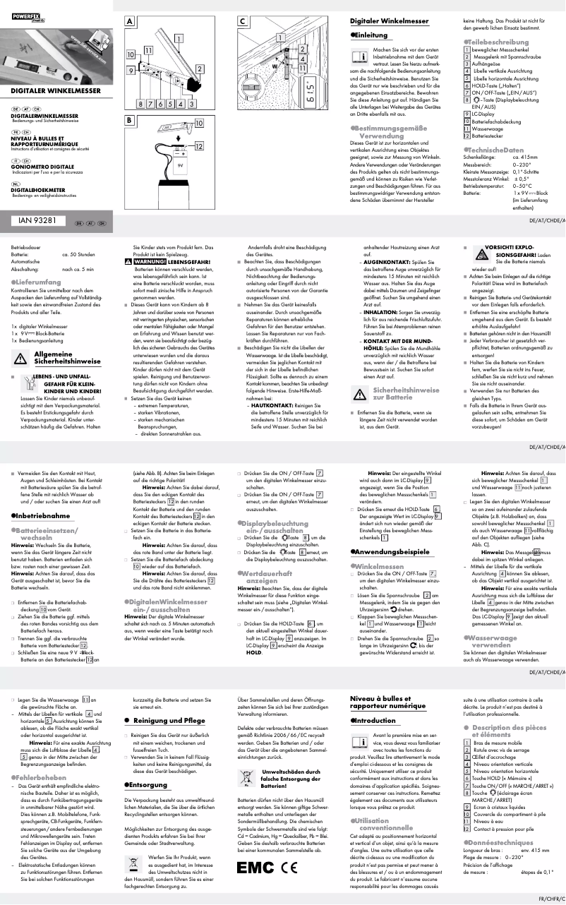 Página 1 del manual Manual de usuario Powerfix IAN 93281