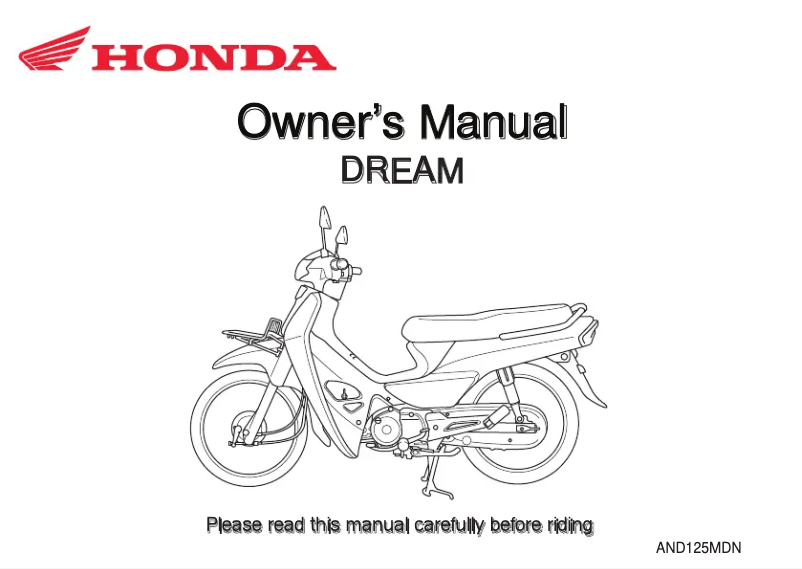 Página 1 del manual Manual de usuario Honda Dream 125 (2022)