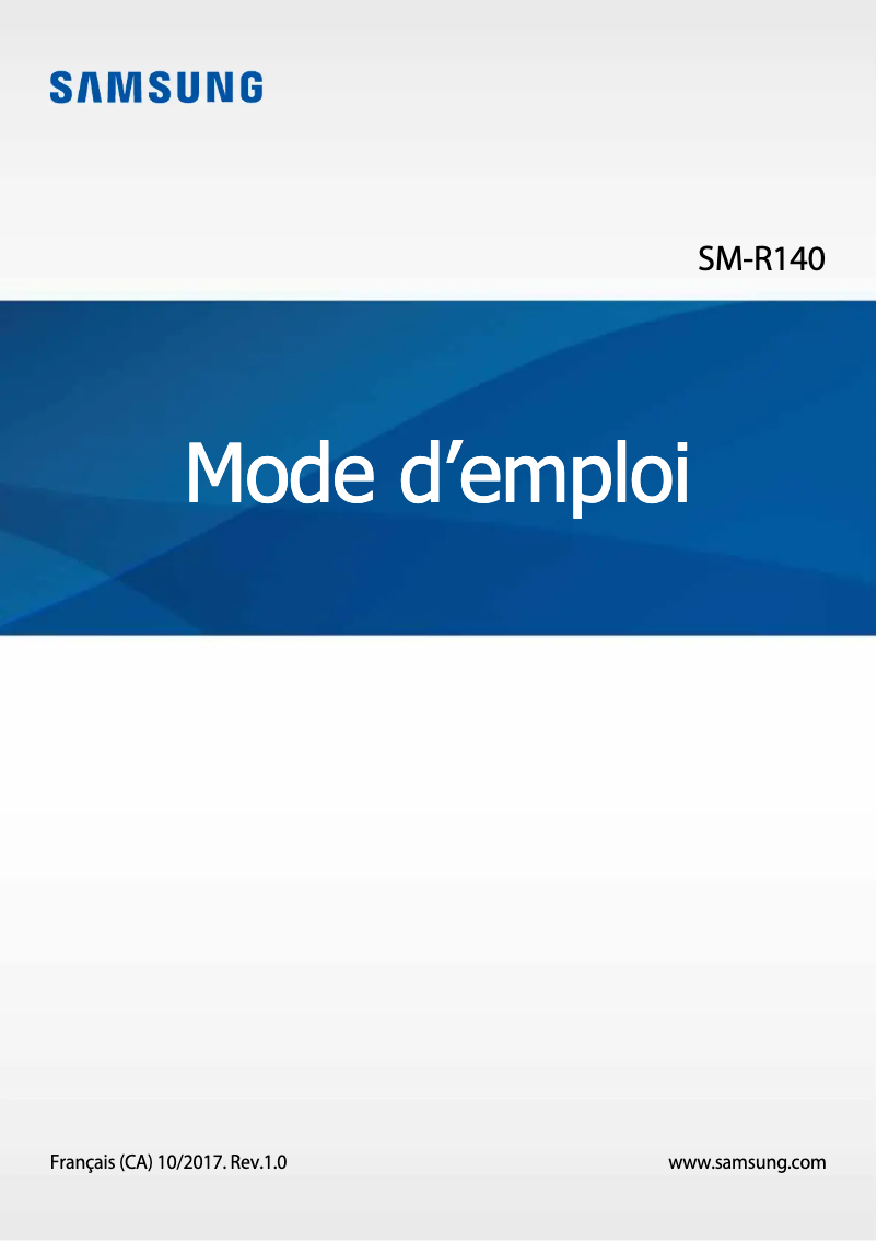 Image de la première page du manuel de l'appareil SM-R140