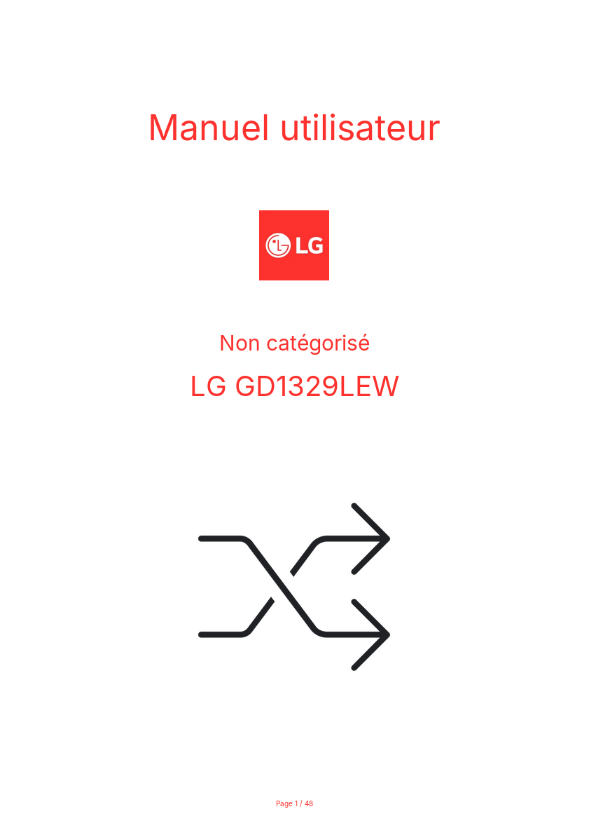 Image de la première page du manuel de l'appareil GD1329LEW