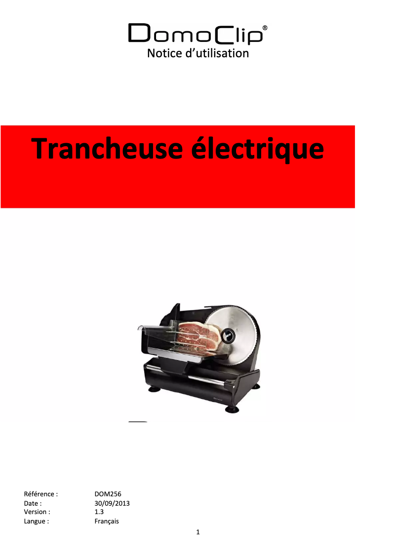 Page 1 de la notice Manuel utilisateur Domoclip DOM256A