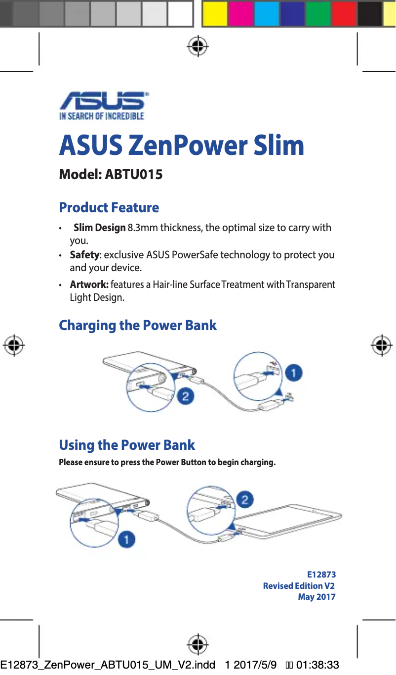 Image de la première page du manuel de l'appareil ZenPower Slim ABTU015