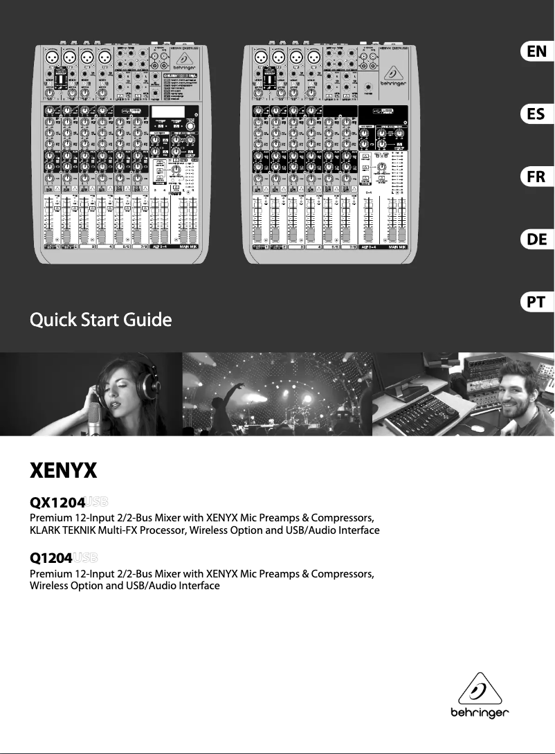 Page 1 de la notice Manuel utilisateur Behringer QX1204USB