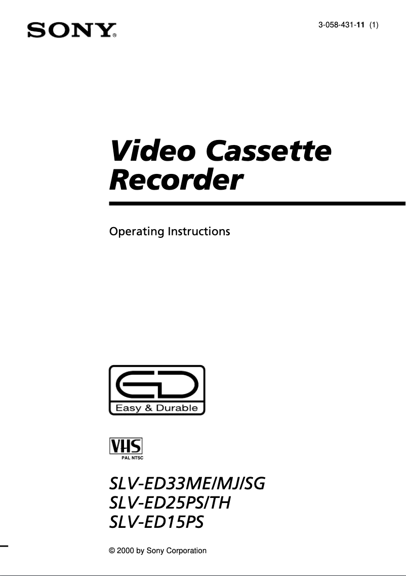 Imagen de la primera página del manual del dispositivo SLV-ED25TH